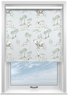 Elephant Herd, Gentle Blue - Twist&Fit Roller Blind